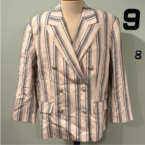 Ralph Lauren Cream and Blue Striped Blazer